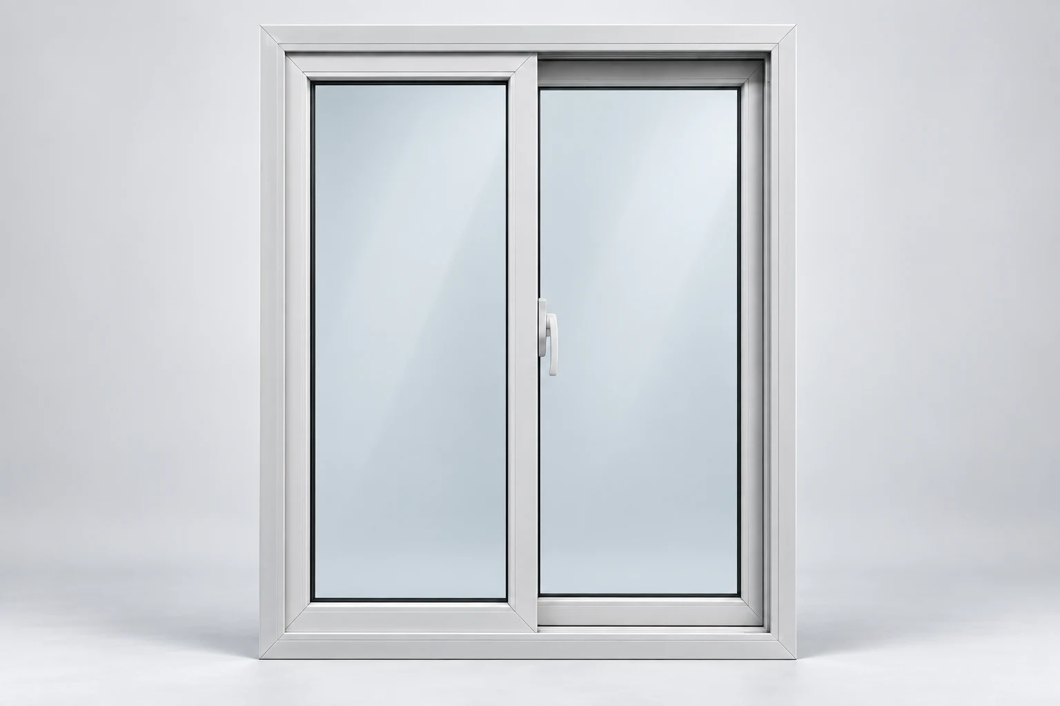 Recreated two-panel sliding window in a light frame